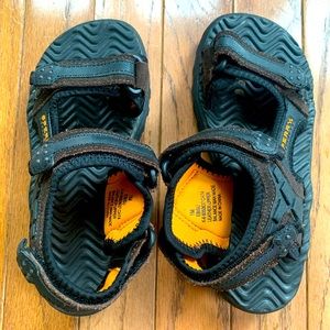 Sperry Brown Orange Leather Strap Sandals
